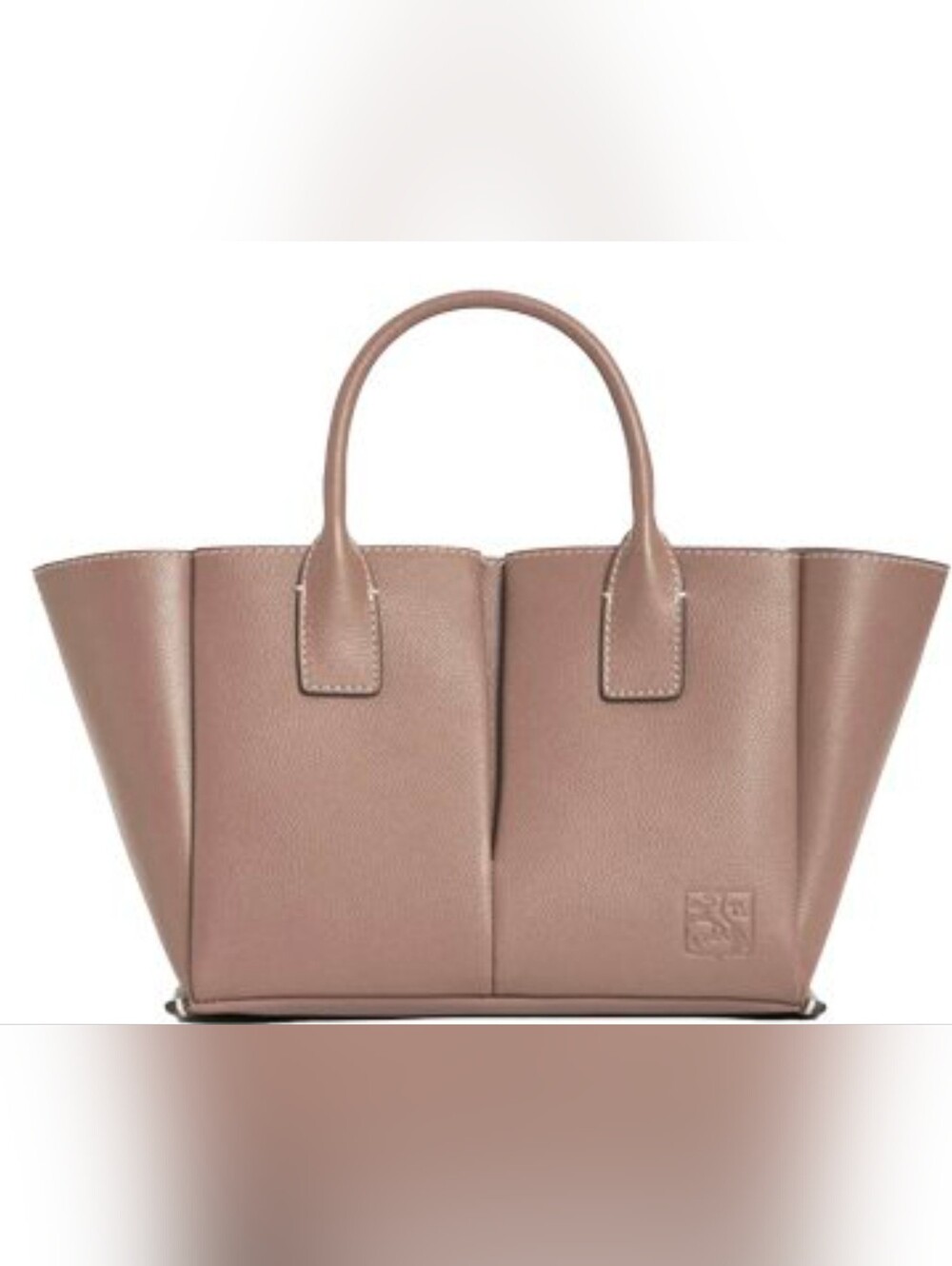 Le Tanneur Parma Gray Leather Top-Handle Tote Size Small